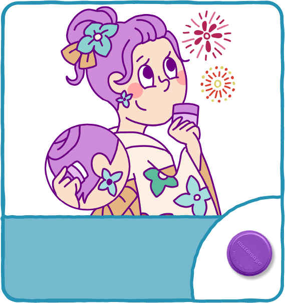 振り向き襟足美人